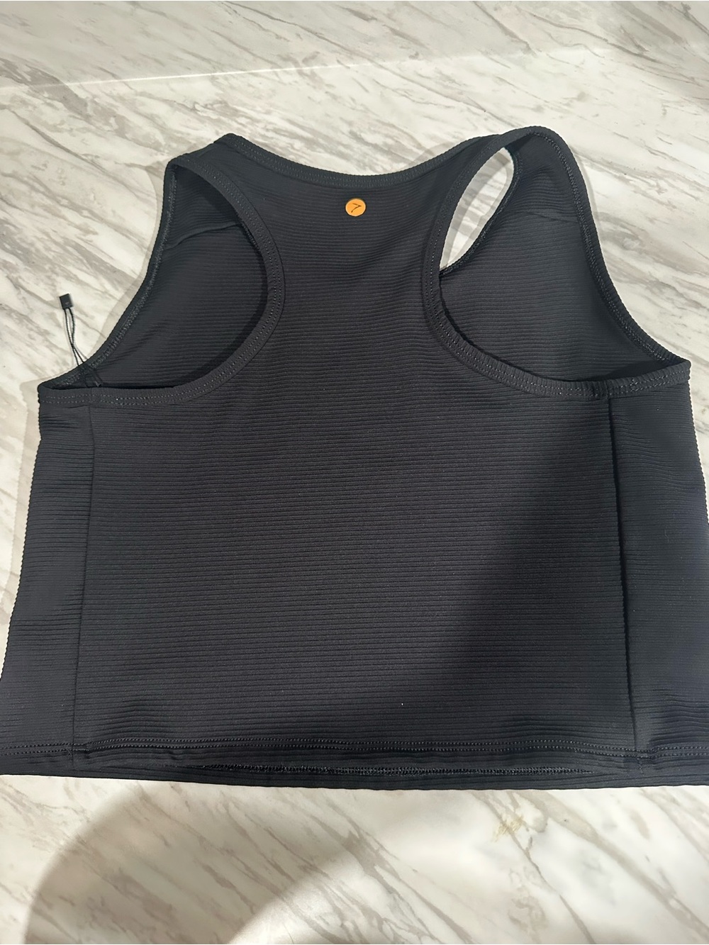 Ecco Black Ribbed Racerback Crop Tank - Picture 3 of 3